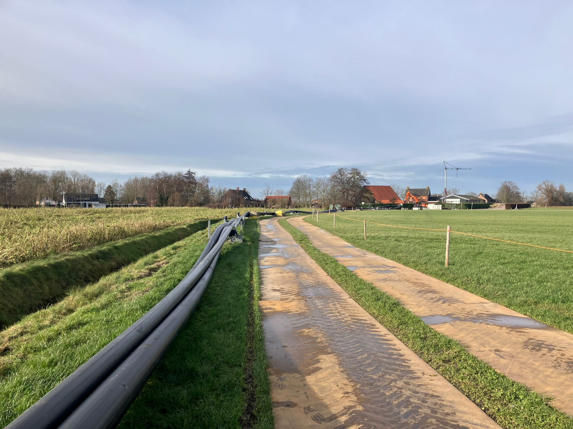 Uitlegstrook op een agrarisch perceel.